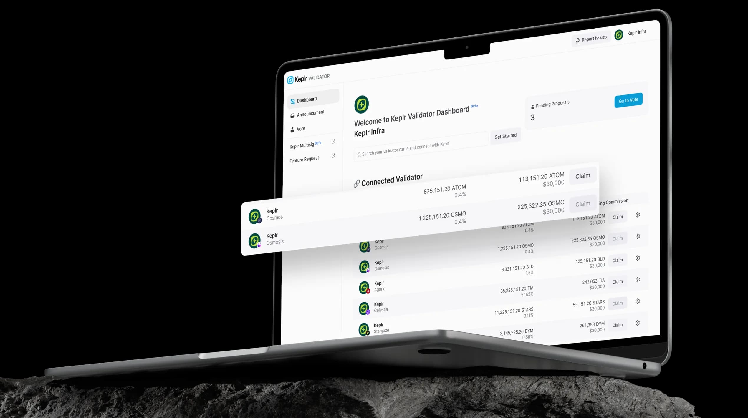 Keplr Validator Dashboard